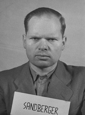 Mug-shot of defendant Martin Sandberger at the Einsatzgruppen Trial